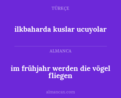 ilkbaharda kuslar ucuyolar - im frühjahr werden die vögel fliegen