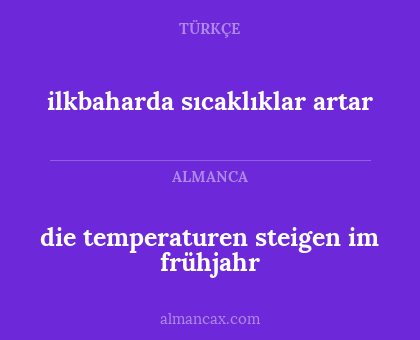 ilkbaharda sıcaklıklar artar - die temperaturen steigen im frühjahr