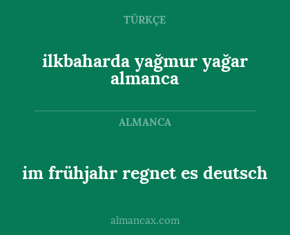 ilkbaharda yağmur yağar almanca - im frühjahr regnet es deutsch