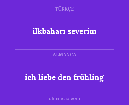 ich liebe den frühling - ilkbaharı severim