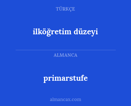 ilköğretim düzeyi - primarstufe