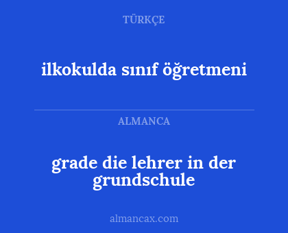 ilkokulda sınıf öğretmeni - grade die lehrer in der grundschule