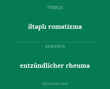 iltaplı romatizma - entzündlicher rheuma