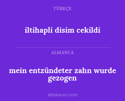 iltihapli disim cekildi - mein entzündeter zahn wurde gezogen