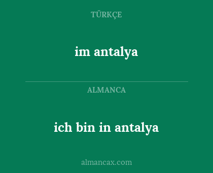 ich bin in antalya - im antalya