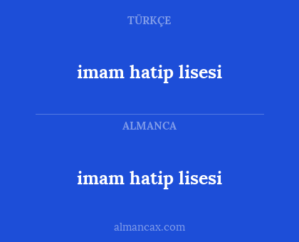 imam hatip lisesi - imam hatip lisesi