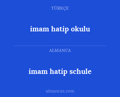 imam hatip okulu - imam hatip schule