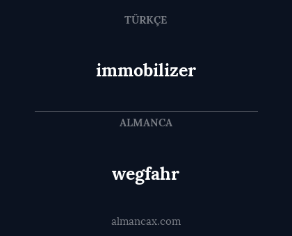 wegfahr - immobilizer