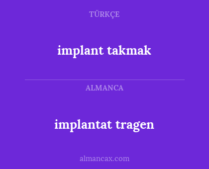 implant takmak - implantat tragen