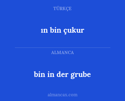 bin in der grube - ın bin çukur