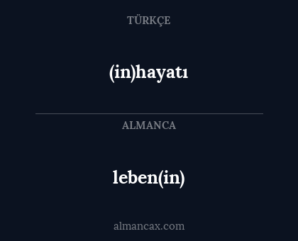 (in)hayatı - leben(in)