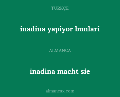 inadina macht sie - inadina yapiyor bunlari
