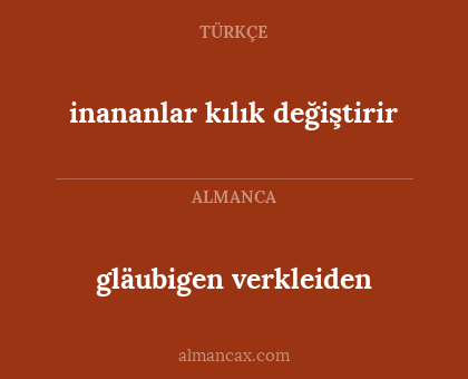 gläubigen verkleiden - inananlar kılık değiştirir