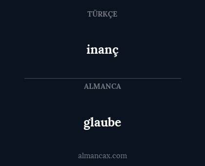 glaube - inanç