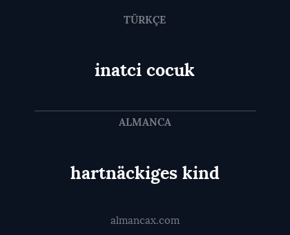 hartnäckiges kind - inatci cocuk