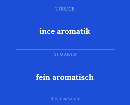 fein aromatisch - ince aromatik