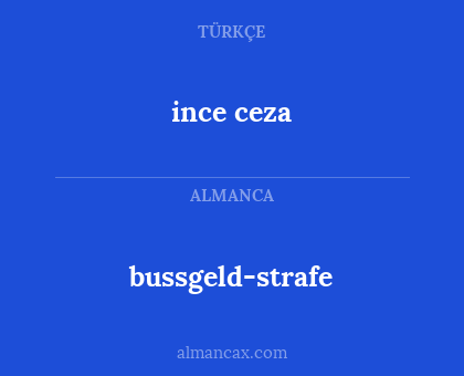 ince ceza - bussgeld-strafe