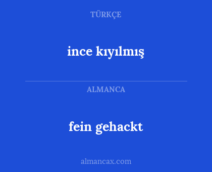 ince kıyılmış - fein gehackt
