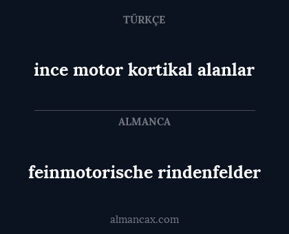 feinmotorische rindenfelder - ince motor kortikal alanlar