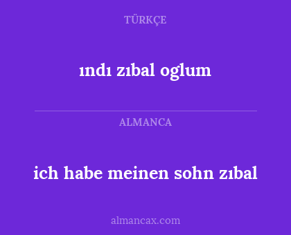 ındı zıbal oglum - ich habe meinen sohn zıbal