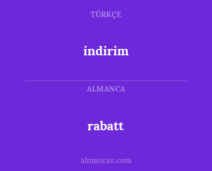 indirim - rabatt