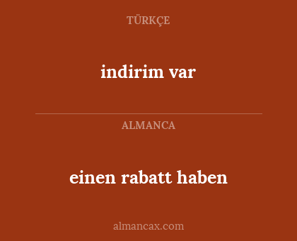 indirim var - einen rabatt haben
