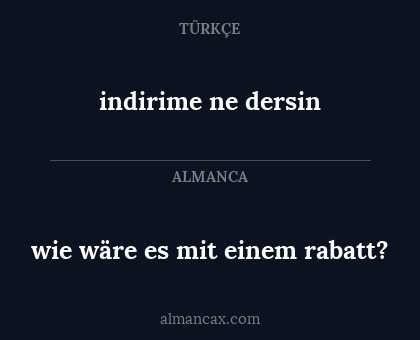 wie wäre es mit einem rabatt? - indirime ne dersin