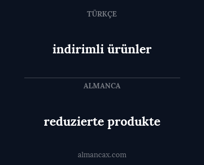indirimli ürünler - reduzierte produkte