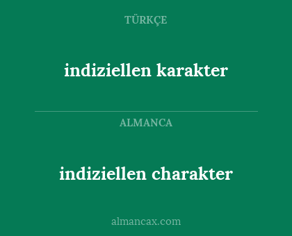 indiziellen charakter - indiziellen karakter
