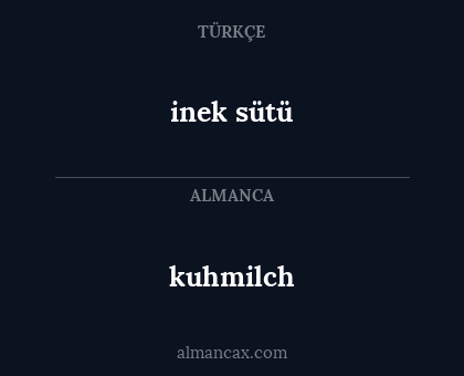 inek sütü - kuhmilch