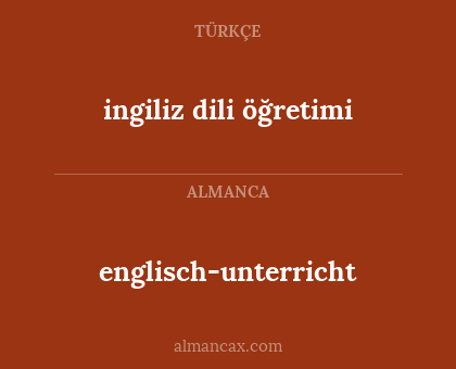 englisch-unterricht - ingiliz dili öğretimi