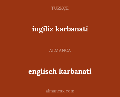 englisch karbanati - ingiliz karbanati