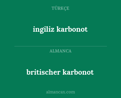 britischer karbonot - ingiliz karbonot