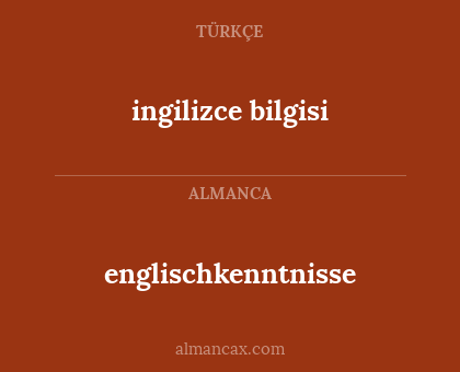 englischkenntnisse - ingilizce bilgisi