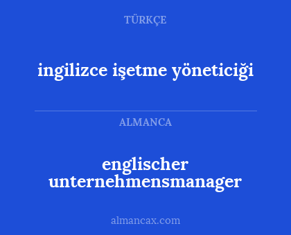 englischer unternehmensmanager - ingilizce işetme yöneticiği