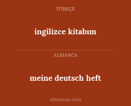 ingilizce kitabım - meine deutsch heft