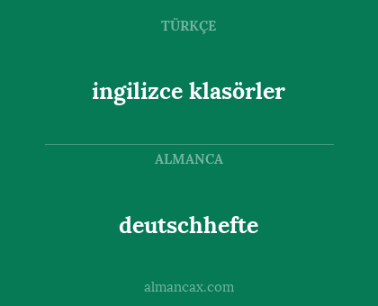 ingilizce klasörler - deutschhefte