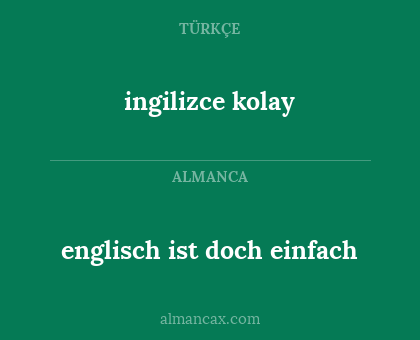 englisch ist doch einfach - ingilizce kolay