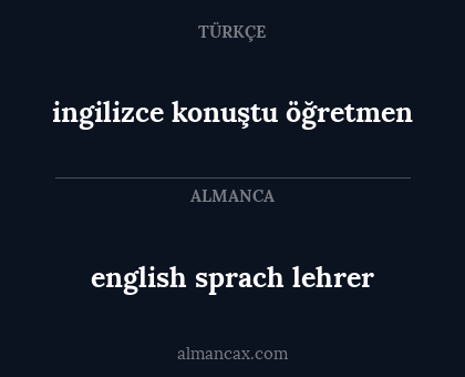 english sprach lehrer - ingilizce konuştu öğretmen