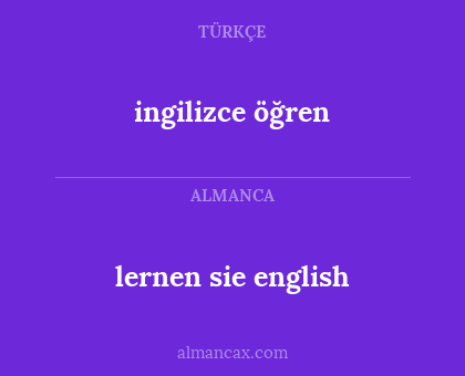 lernen sie english - ingilizce öğren