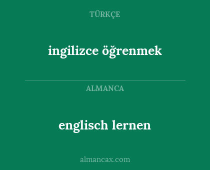 englisch lernen - ingilizce öğrenmek