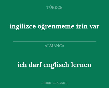 ich darf englisch lernen - ingilizce öğrenmeme izin var