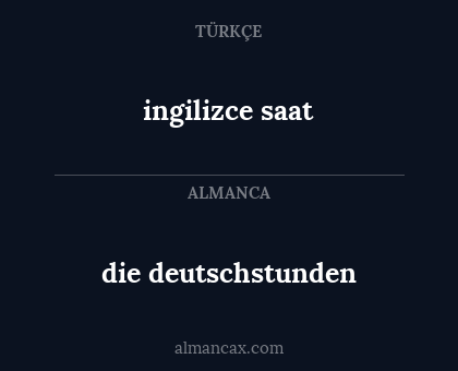 ingilizce saat - die deutschstunden