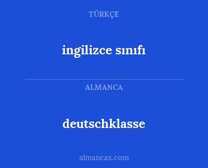 ingilizce sınıfı - deutschklasse