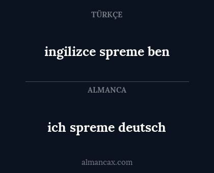 ich spreme deutsch - ingilizce spreme ben