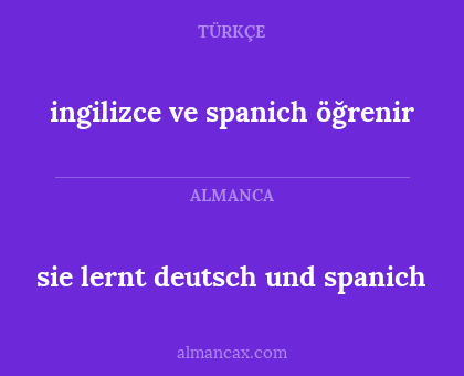 sie lernt deutsch und spanich - ingilizce ve spanich öğrenir