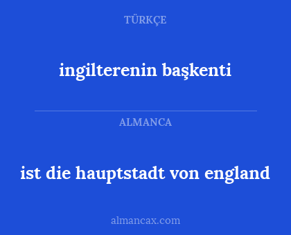 ist die hauptstadt von england - ingilterenin başkenti