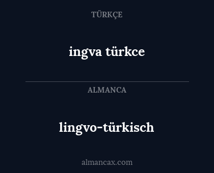 lingvo-türkisch - ingva türkce