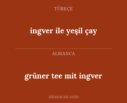 grüner tee mit ingver - ingver ile yeşil çay