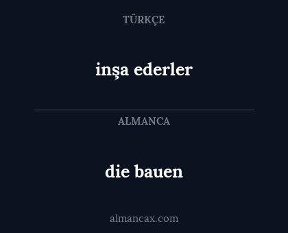 inşa ederler - die bauen